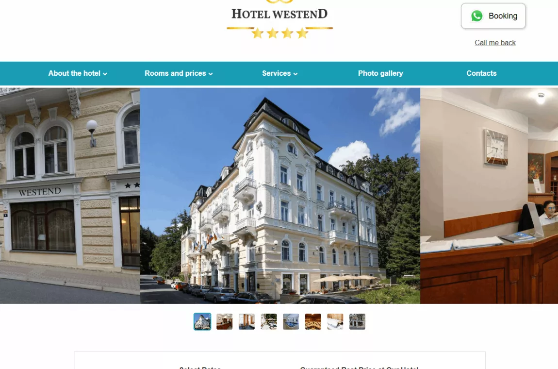 Hotel Westend: Multilingual Hotel Website with Direct Booking & Services Showcase