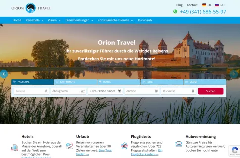 Orion Travel: Comprehensive Travel Booking & Visa Service Portal